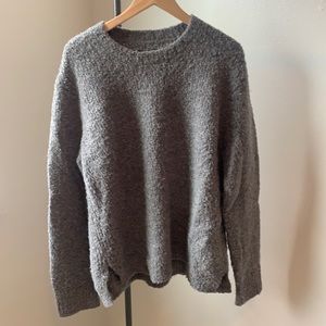 Allsaints oversized grey boucle sweater